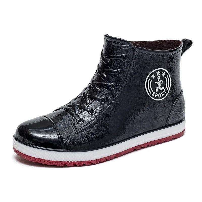 Women's Rain Boots Fashion Warm Cotton RubberShoes Ankle Rain Shoes for Women Waterproof Garden Galoshes Botas Lluvia Mujer2025