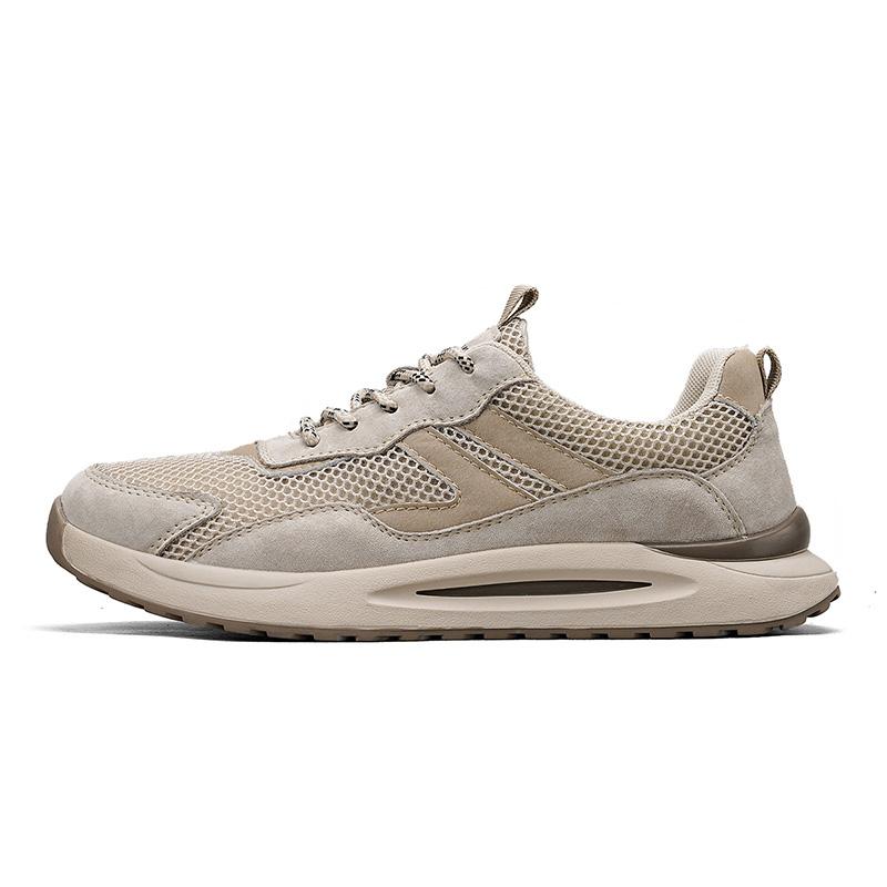 Men's Leisure Mesh Breathable Leather Shoes Outdoor Sports Shoes For Men Hollowed Out Sneakers Men Comfortable Casual Shoes