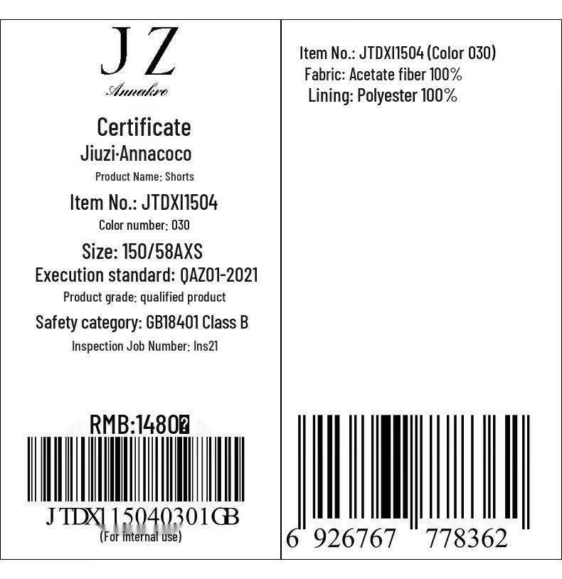 Jiuzi Annaqua Women's Acetate Culottes