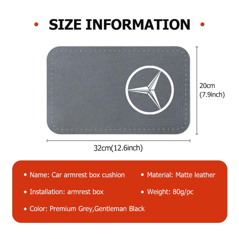 Leather Car Center Console Armrest Box Mat Protection Pad Auto Accessories For Benz Exclusive AMG W124 W203 W204 SPRINTER V