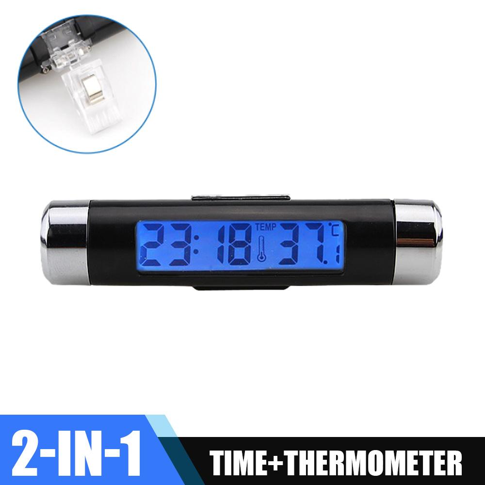 

CAER 2 в 1 Автомобильные электронные часы Автомобильный термометр на вентиляционное отверстие Датчик температуры с подсветкой Светодиодный цифровой дисплей