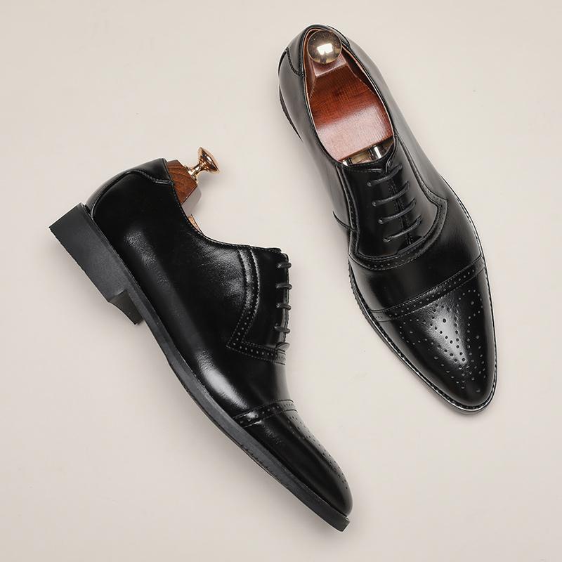 Fashion Mixed Colors Mens Dress Shoes Retro Male Leather Shoes Business Male Baroque Footwear Casual Mens Oxford Footwear Erkek Ayakkabı