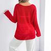 Cross-Border Casual Loose Knit Hollow Sweater: Women's Lightweight Bell Sleeve, Round Neck, Solid Color