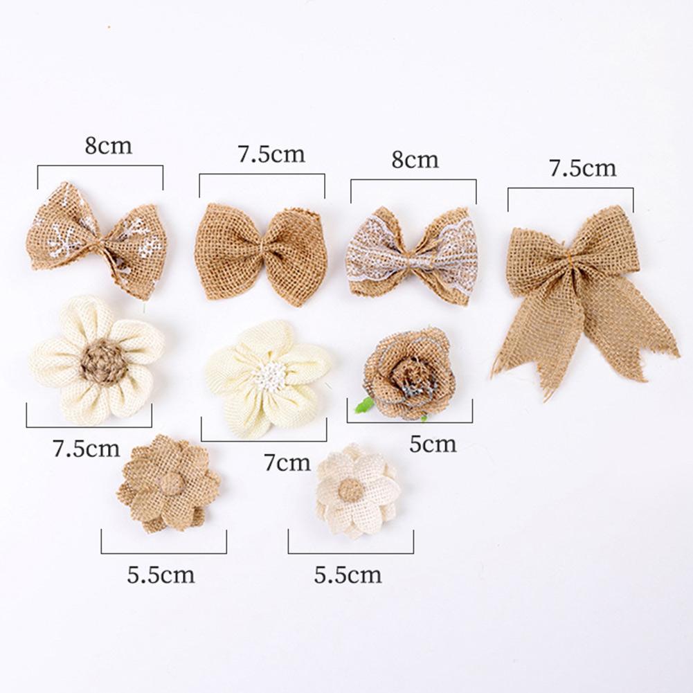 

Цветочный домашний декор Набор цветов Коричневые цветы из мешковины D 9pcs