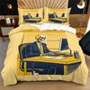 Skeleton Office Worker Duvet Cover Set Gothic Skull Typing On Computer Print Quilt Cover Set Vintage Cozy Bedding Set Home Decor
