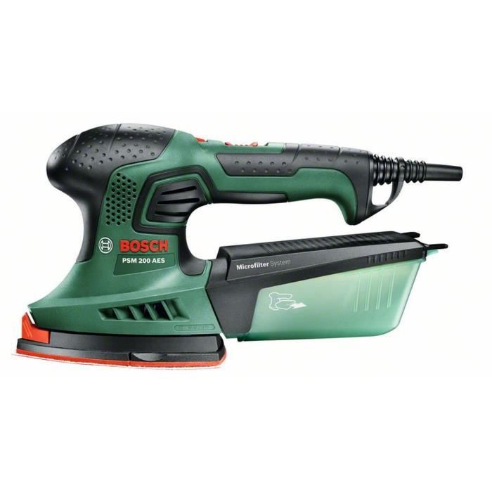 Bosch Multi-Sander - PSM 200 AES (Supplied with 2 Sanding Sheets, Sanding Pad and Box)