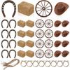 40 Pcs Western Party Centerpieces for Table Mini Cowboy Hats Mini Horseshoes Wagon for Western Cowboy Party Decorations