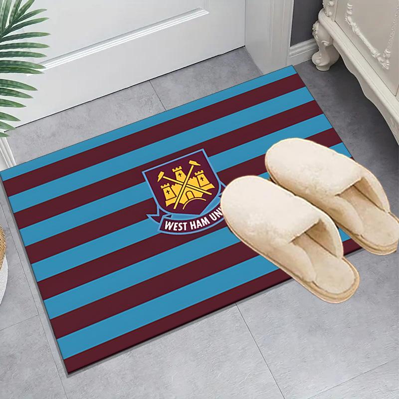 1 Stück West Ham United Teppich Spielteppich, Fußmatte für Schlafzimmer Wohnzimmer Eingangsbereich Teppich, Heimdeko Idee Geschenk für Weihnachten Geburtstag