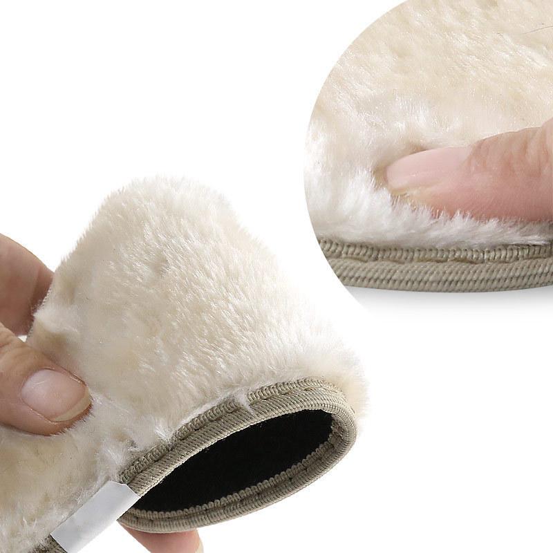 Unisex Plush Warm Bamboo Charcoal Fleece Faux Fur Insoles for Casual Shoes