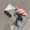 Siyah Akrep Desenli Temperli Cam Telefon Kılıfı Samsung Galaxy S26 S25 S24 S22 S21 S20 FE/Ultra/Plus 5G için Uygundur Düşmeye Karşı Korumalı