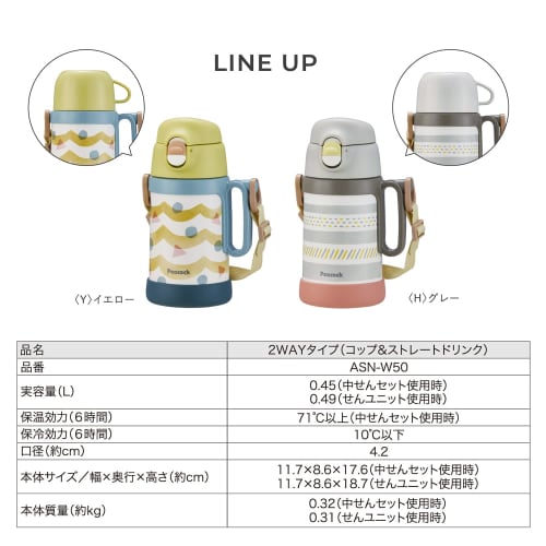 The-peacock Thermos Industry (The-peacock) Peacock Water Bottle, Kids', Direct Drinking, Insulated, 0.49L Capacity, Cup Drinking, Hot/Cold Insulated,