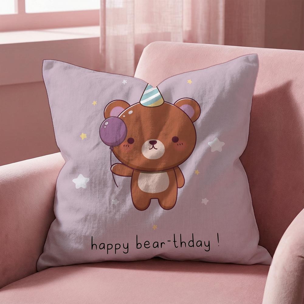 Animal Cute Little Bear Cushion Cover MultiScene Pillow Cover for Home  Car  Reversible Soft  Durable for Daily Use