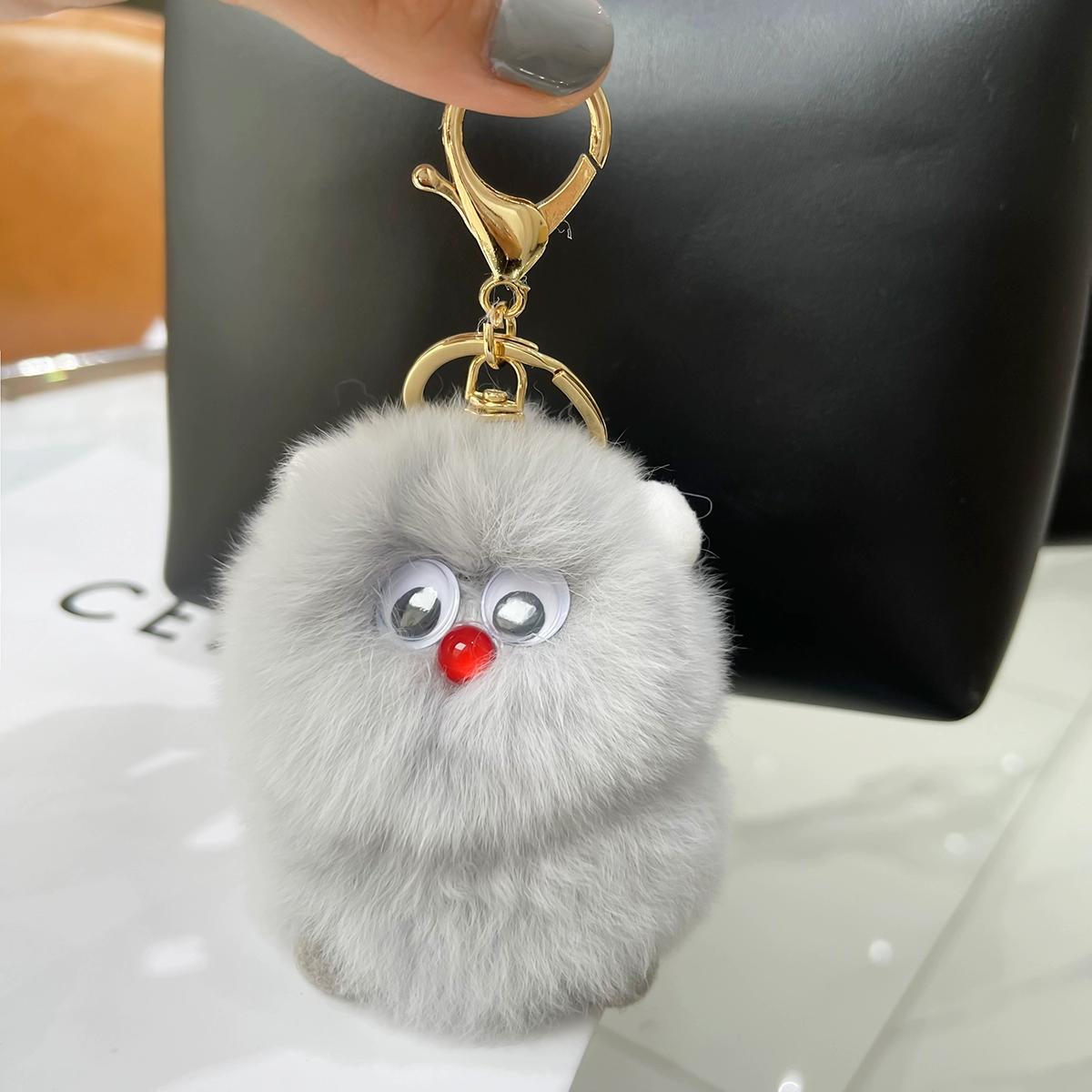 

Интернет-знаменитость уродливый милый кролик рекс шерсть маленький монстр автомобильный меховой шарик брелок подвеска милая плюшевая кукла подвеска для сумки для книг серый