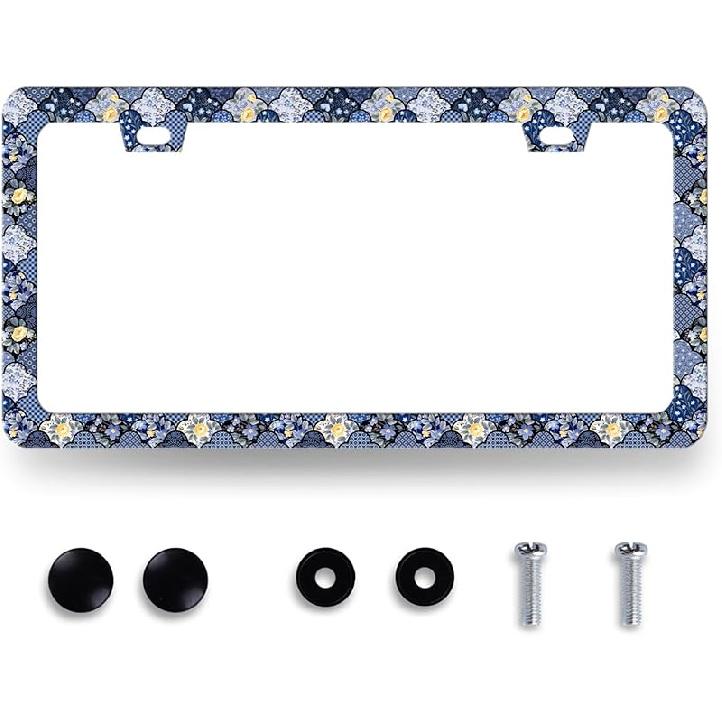 Funny License Plate Frame What‘S Your Favorite Scary Movie License Plate Holder Stainless Steel Auto Parts Blood License Plate Decoration For Men