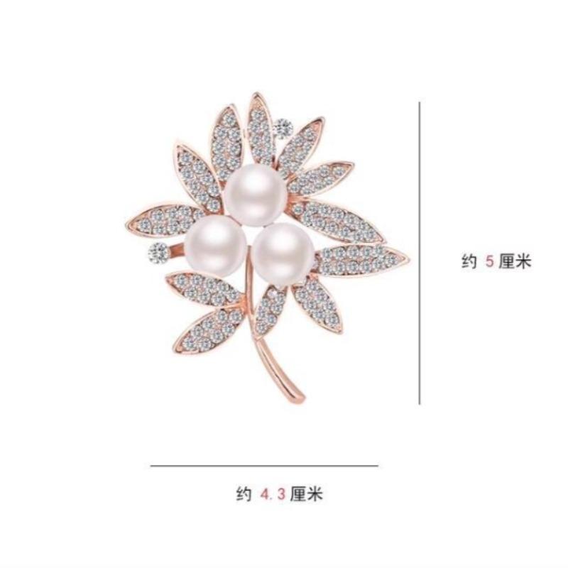 1Pc Simple Leaves Brooch for Women Men Chic Pearl Leaf Brooches Pins Jewelry Trendy Accessories Summer Holiday Gifts