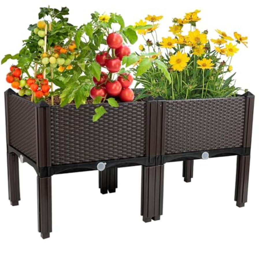 

Raised Garden Bed Planters for Outdoor Plants with Legs Elevated Rectangular Planter Boxes Garden Patio Balcony Deck for Planti United States