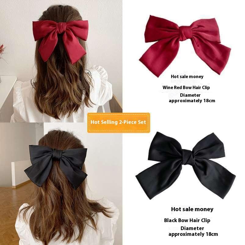 Oversized Bow Clip for Back of Head, Velvet Christmas Hair Claw, Large Hair Clips for Women, Elegant Bow Hair Accessories