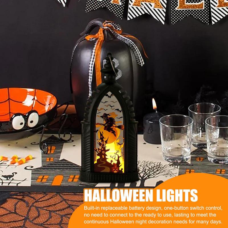 Halloween Lantern Decoration Ornament Creative Electronic Lamp Led Wind Light Pendant Hand-held Small Lantern Festival Party