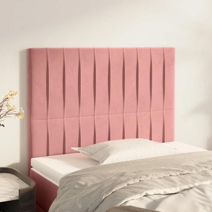 Tête de lit - Maison Exclusive - Velours doux - Rose - 100 x 5 x 118/128 cm