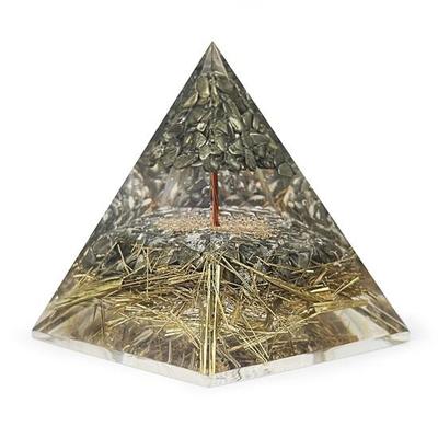 Crystal Pyramid Pyrite Tree Vastu Pyramid for Money Good Luck Prosperity Positivity Fame Vastu Reiki Healing Wealth and Abundance