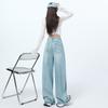 High-waisted Jeans for Women Wide-leg Spring Latest Style Relaxed Fit and Slim Simple Floor-straight Straight Scimitar Pants