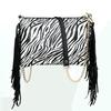 PU Leather Crossbody Bags for Women Zebra Print Patchwork Shoulder Handbags Designer Tassels Wristlet Clutch Wallet