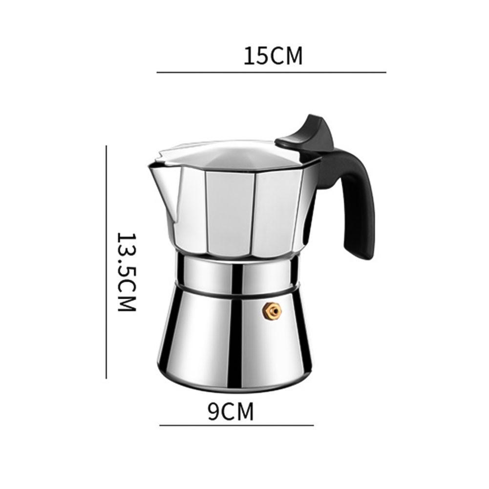 Easy To Clean Espresso MokaPot Stainless Steel Coffeemaker 150ML