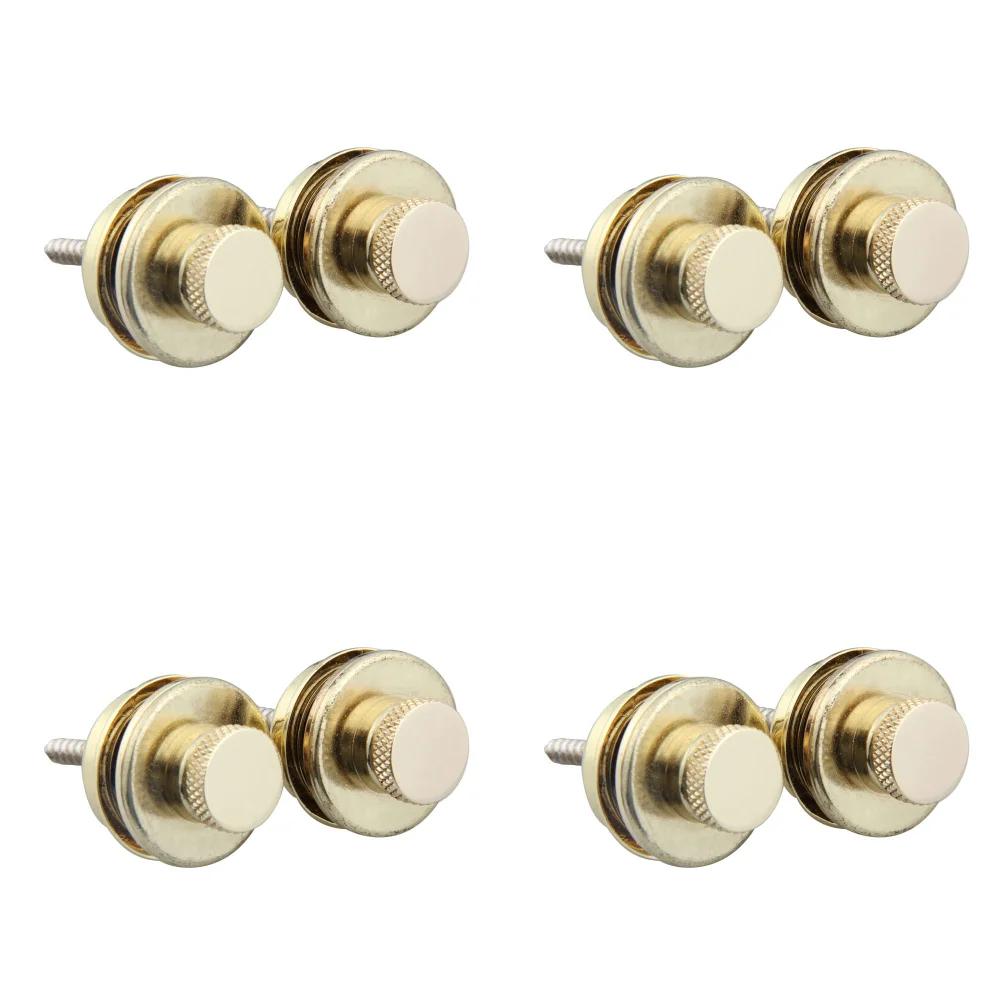 10-2PCS Electric Guitar Straplock Zinc Alloy Bass Safety Straplock Flat Head Non-slip Replacement Musical Instrument Accessories