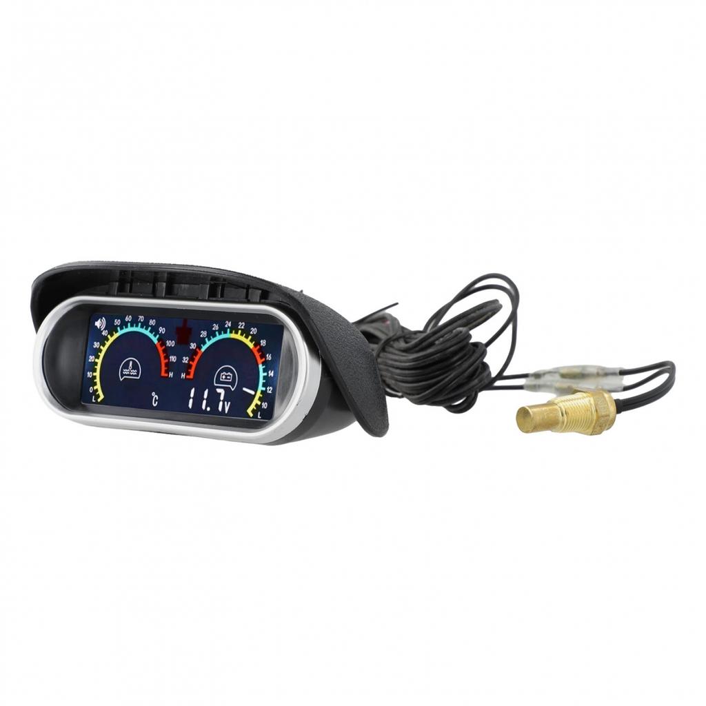 Sleek Design 2 In 1 Car Dashboard LCD Water Temp Gauge & Volt Meter with Sensor