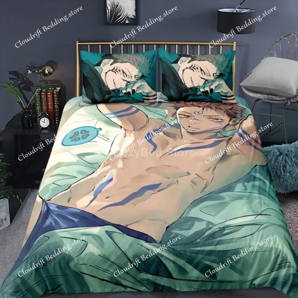 Jujutsu Kaisen Zestaw Pościeli Japonia Słynne Anime Zestawy Poszewek na Kołdrę Kołdra Pościel Twin Queen King Rozmiar Pojedynczy Dropshipping Prezent