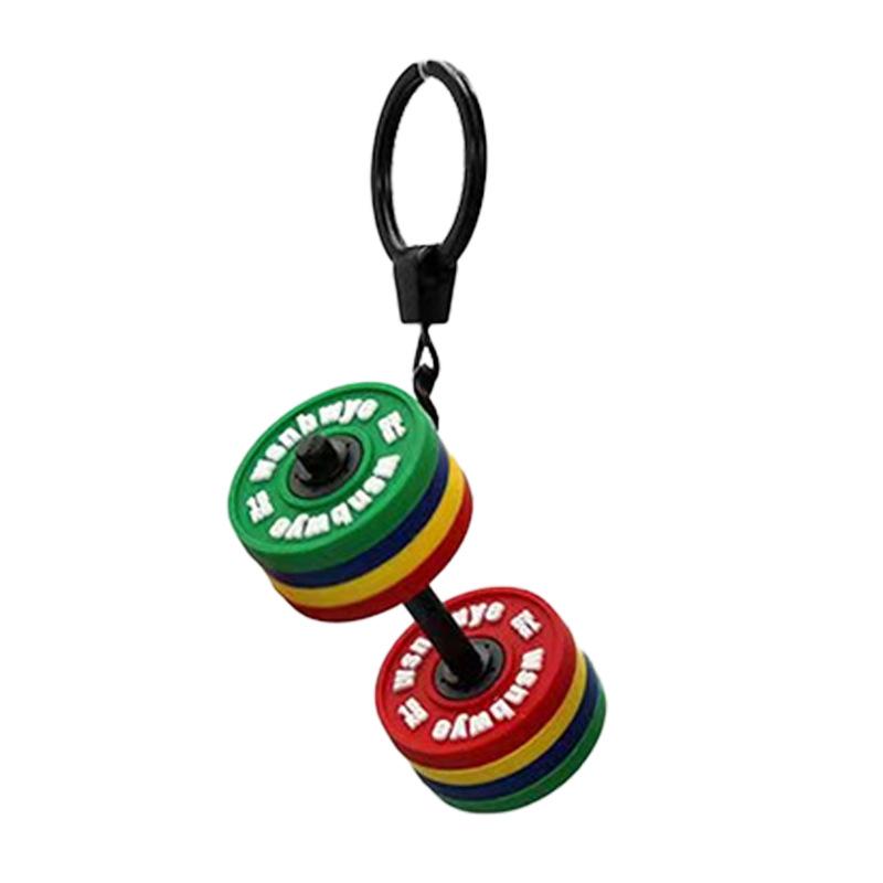

2025 Новый брелок для штанги, силиконовый брелок для гантели, подарки для тренажерного зала для любителей тренажерного зала, подарок для фитнес-тренера, подвеска для ключей от рюкзака/автомобиля A2