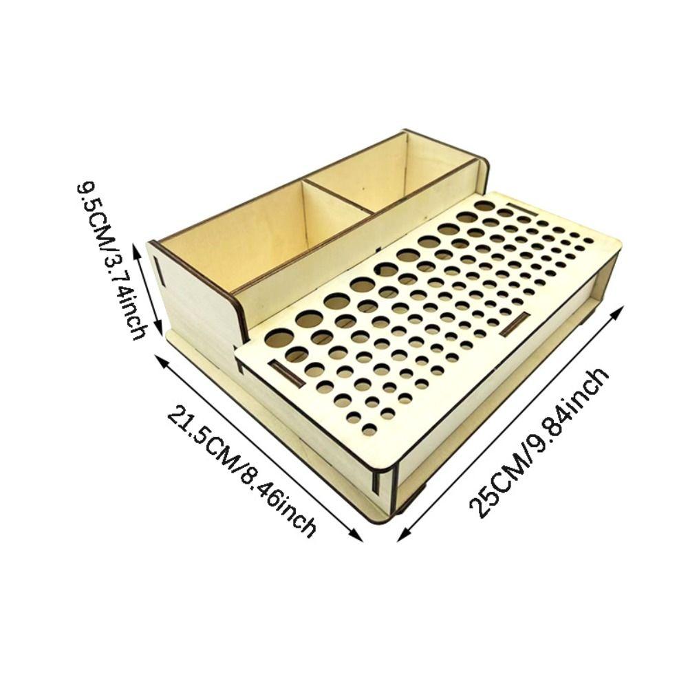 Wooden Frame Paint Brush Holder DIY Makeup Brushes Shelf Desk Organizer  Art Brush Organizer