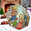 Umbrella with Super Mario Bros Castle Scene Print, Colorful Gaming Umbrella for Adults, Outdoor Rain Gear