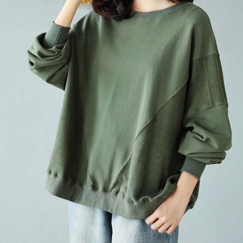Sweatshirt for Women Autumn Winter Thickened Warm Stretchy Long Sleeve Oversize Tops