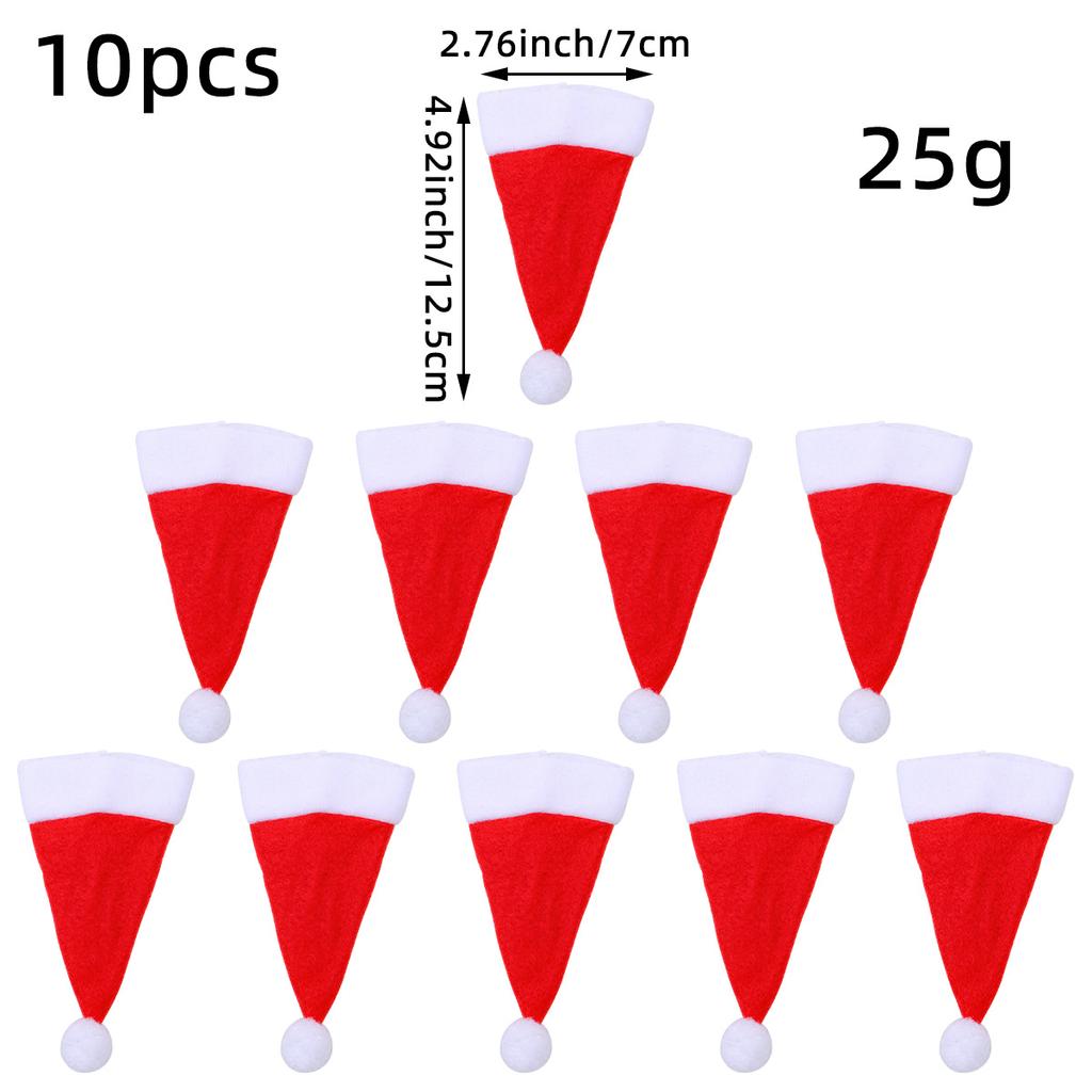 Christmas Tree Supplies Small Hat Cutlery Set Non-woven Christmas Hat Bag Wine Bottle Decoration