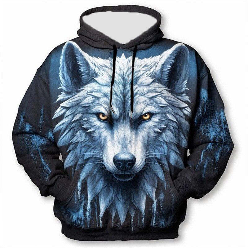 Animal Wolf 3D Print Hoodies Men Women Fashion Streetwear Oversized Hoodie Hooded Sweatshirts Tracksuits Pullovers Man Clothing