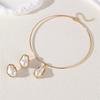 Punk Geometric Necklace And Ear Stud Set For Women With Electroplated Zinc Alloy Jewelry