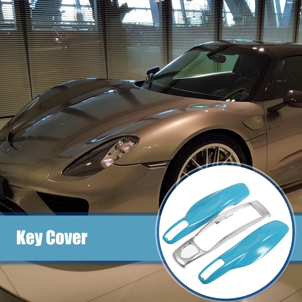 ACROPIX Car Remote Key Cover Case for Porsche and Macan, Blue, 3-Piece Set