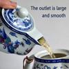 Yxhupot Teapot 15oz Blue White Porcelain China Stainless Steel Infuser Flower cihu mudan