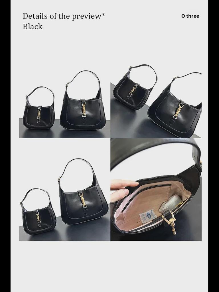 2024 High-End Women's Black Textured Shoulder Bag - Versatile White Fashion Messenger Bag