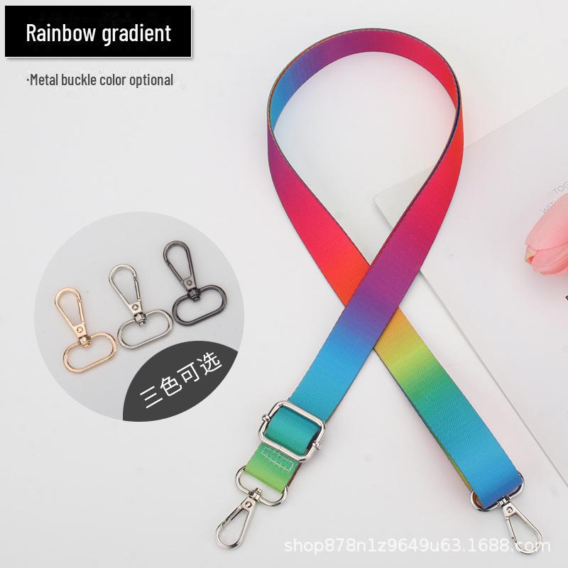 

Регулируемый ремень через плечо с принтом радужных звезд для женских сумок Bright Silver Buckle