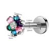 1pcs Labret Ring Lip Piercing Crystal Fashion Body Jewelry 316L Stainless Steel 16G Zircon Tragus Earring