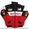 Men Women Vintage Racing Style Windproof Cycling Jacket Lightweight Embroidered Motorcycle Riding Outerwear