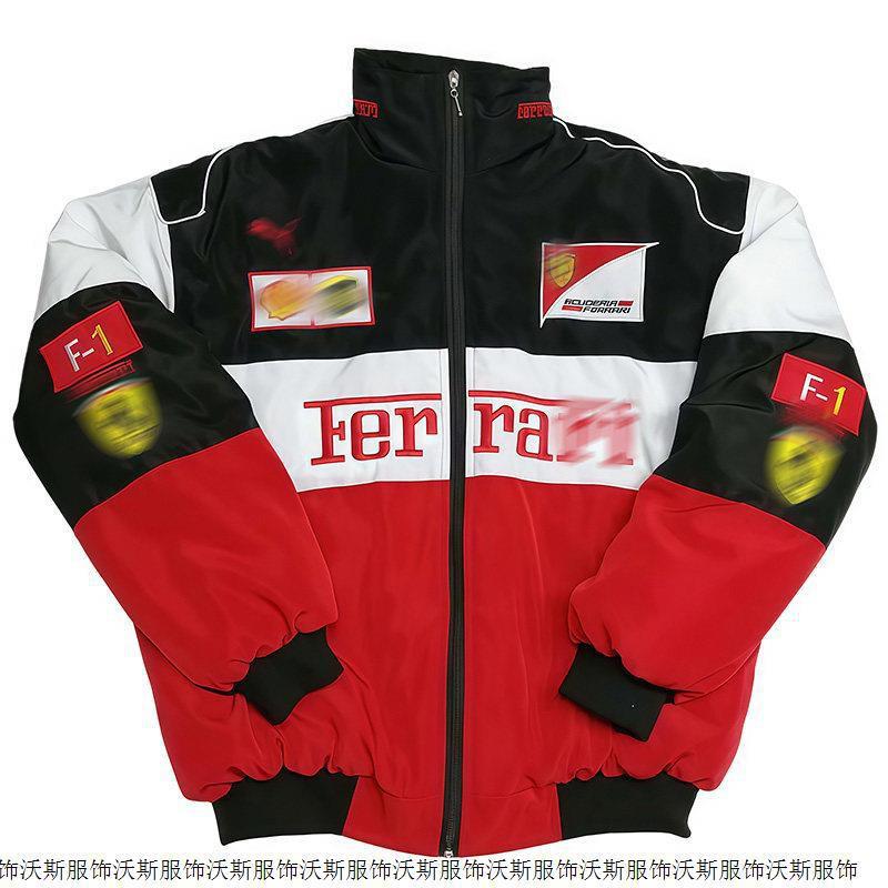 Men Women Vintage Racing Style Windproof Cycling Jacket Lightweight Embroidered Motorcycle Riding Outerwear