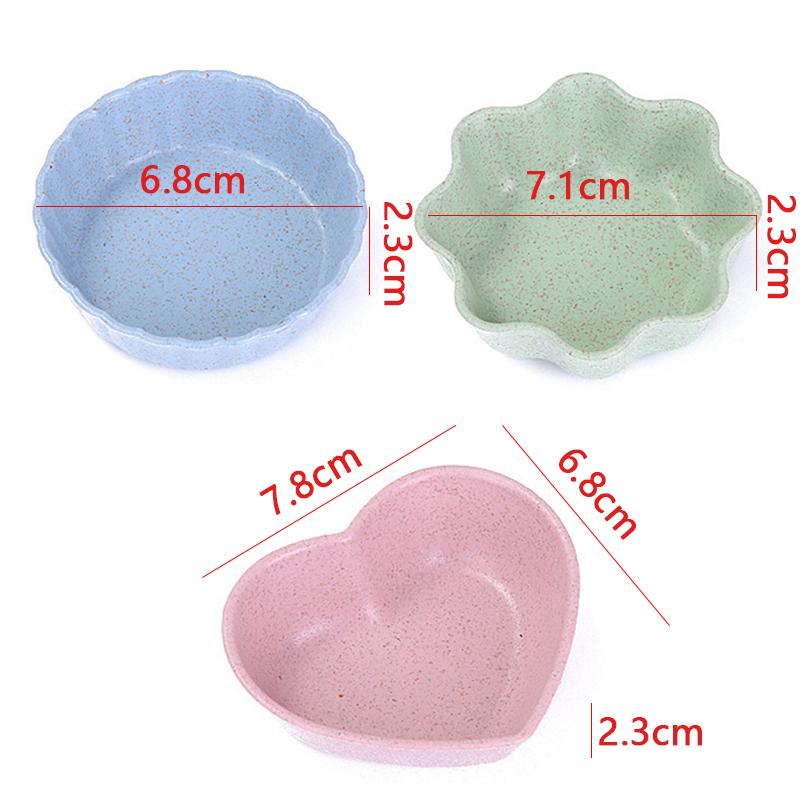 Dochucovadla Podšálek Pšeničná sláma Nádobí Srdce Květ Kulatý Tvar Domácí Restaurace Kuchyně Omáčka Svačina Ovocné cukroví Talíř