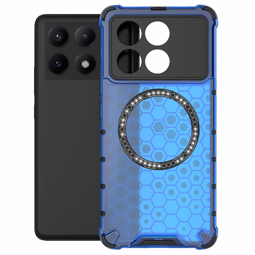 Für Xiaomi Redmi K70E 5G/Poco X6 Pro 5G Magnetische Handyhülle Wabenförmige TPU+PC Rückseite