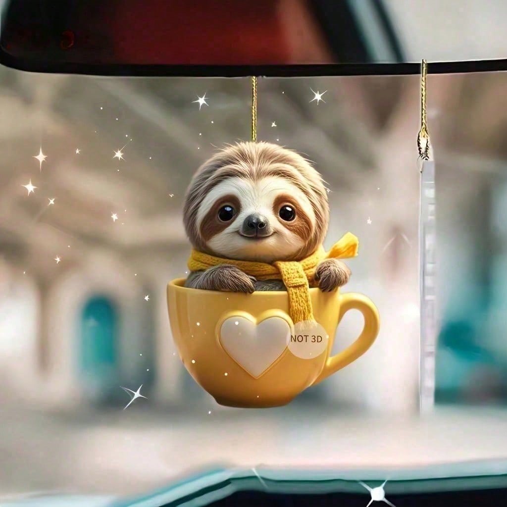 1 Calming Sloth Ornament – Effortless Holiday Adornment | Vehicle, Household, Glass Display, Inventive Present