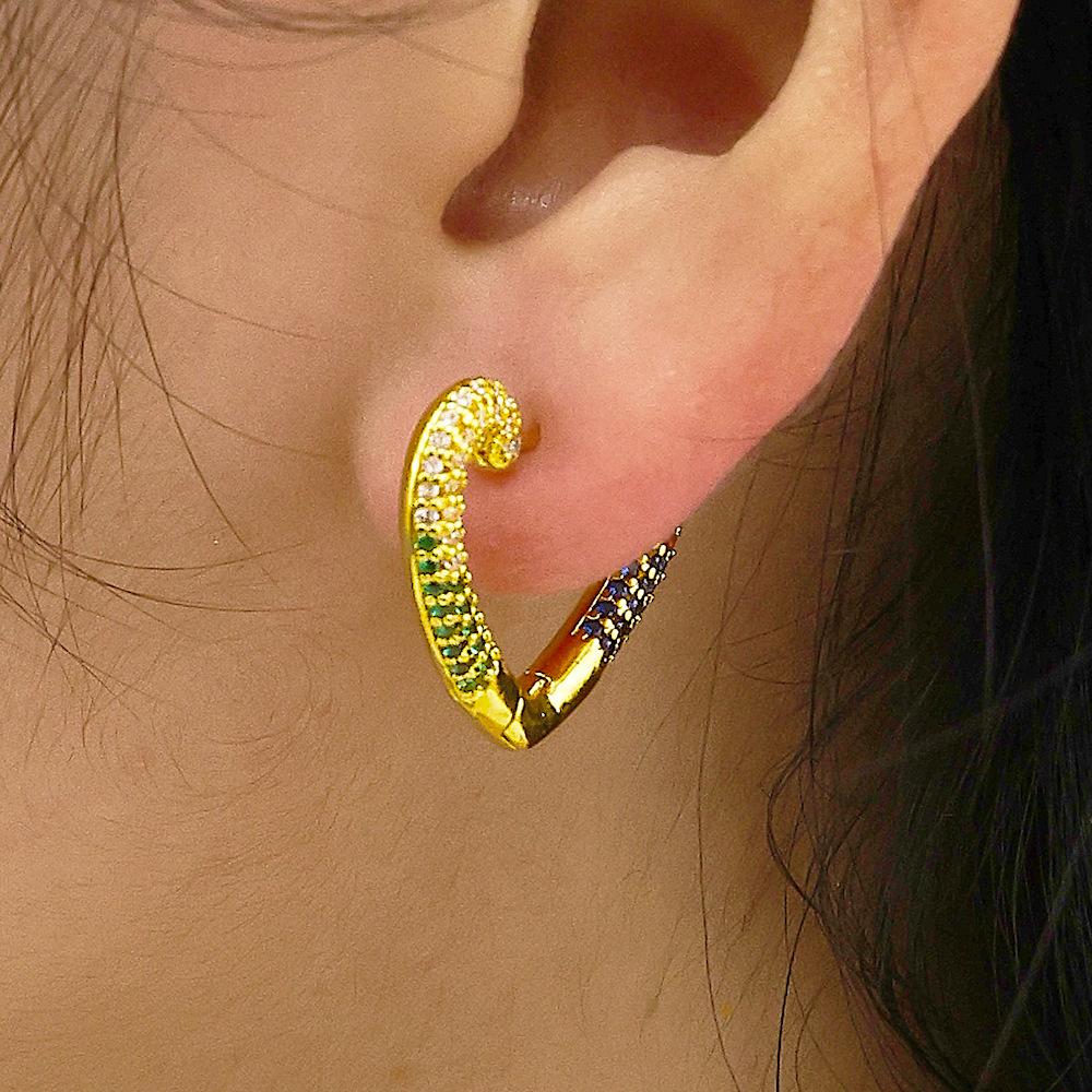 Micro-inlaid Colored Zircon Earrings for Women