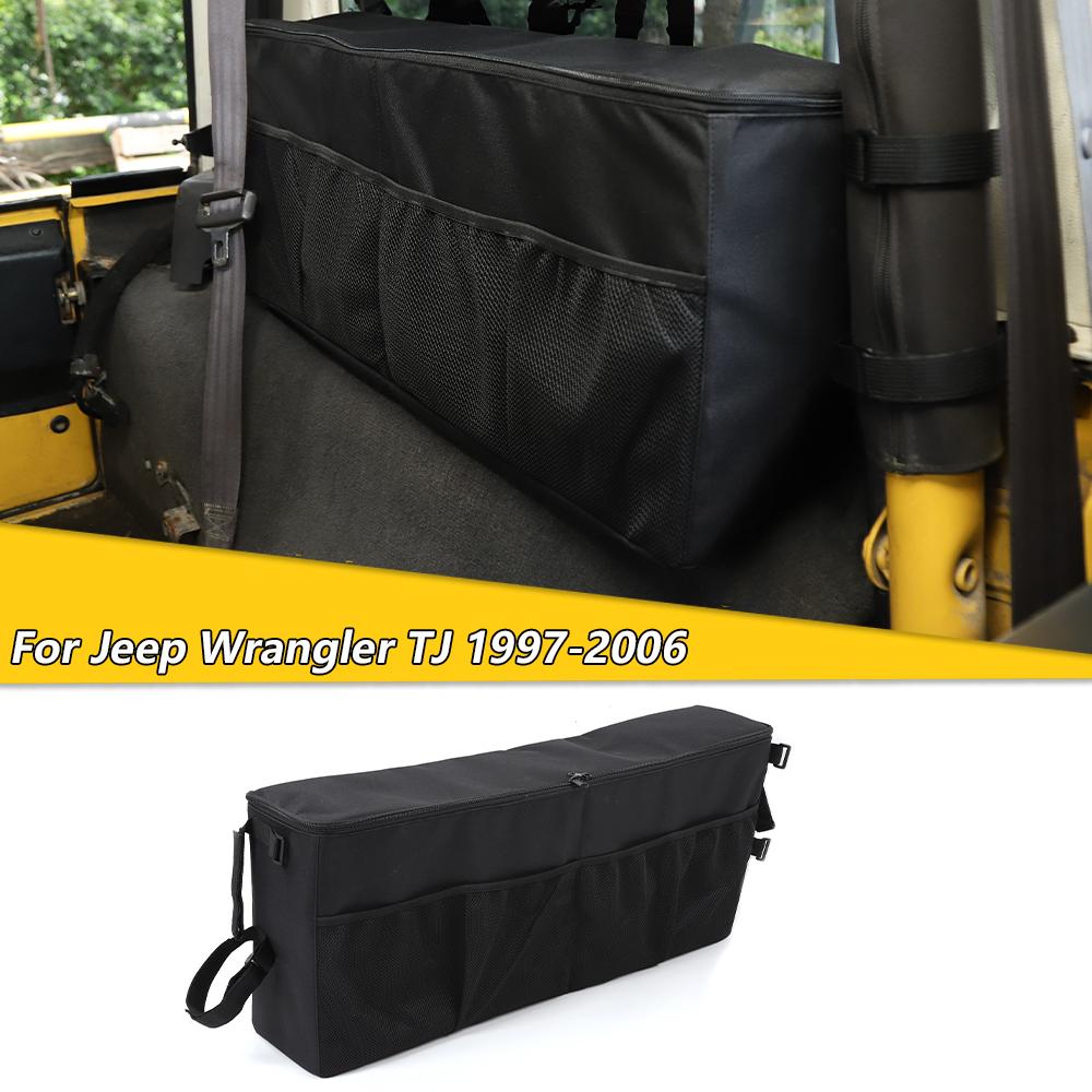Car Trunk Organizer, Rear Cargo Organizer Driver Side Storage Bag Pouches for 1997-2006 Jeep Wrangler TJ
