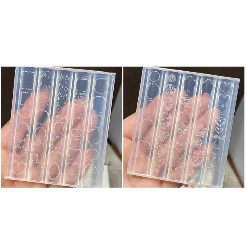 1pcs Butterfly Photo Frame 3D Acrylic Mold Wing Nail Art Decorations Silicone Decorated Heart Star Nail Art Templates Nails Mold